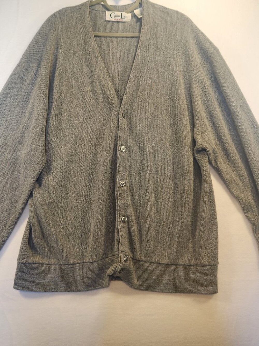 Vintage Cypress Links Golf Wear Gray Cardigan Sweater XX-Large Made in USA Gran